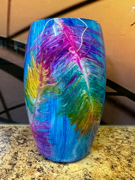 Feathers 20oz Football tumbler