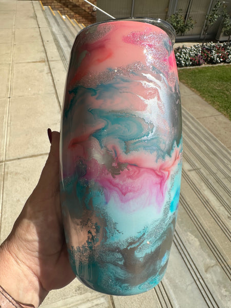 Fairy floss ombré Blue and pink 25oz