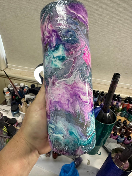 Silver/Blue Sparkles 20oz