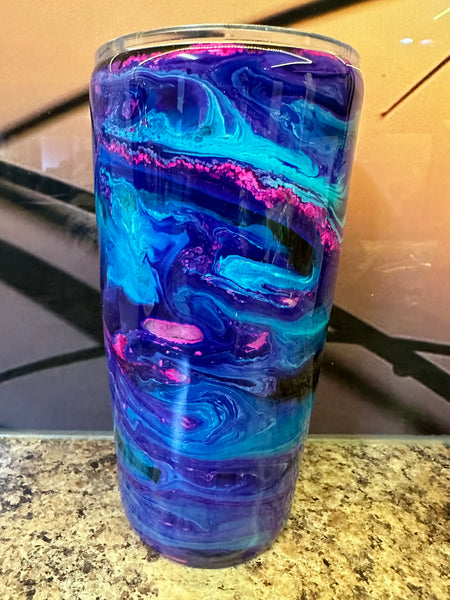 Pink, Purple and a Blue Alcohol Swirl