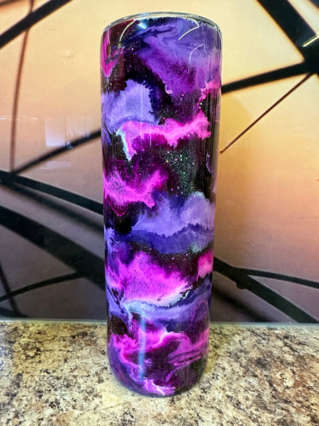 Purple and Pink Ink Swirl with Base sparkle 30oz Tumbler