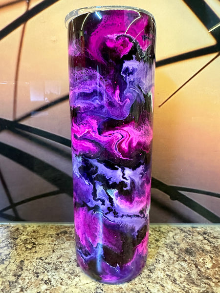 Purple and Pink Ink Swirl with Base sparkle 30oz Tumbler
