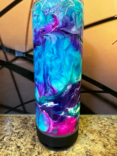 Ink Swirl Blue Tooth Speaker Tumbler