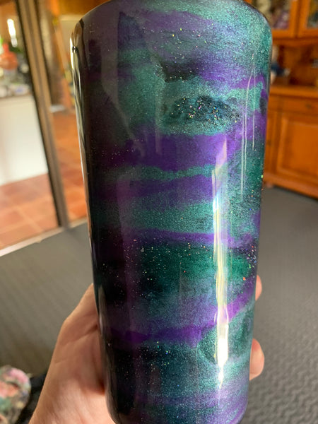 Green/Purple Resin Coffee Tumbler