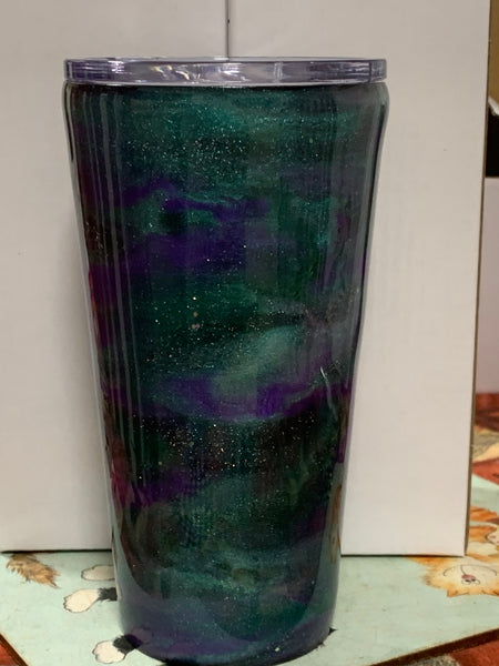 Green/Purple Resin Coffee Tumbler