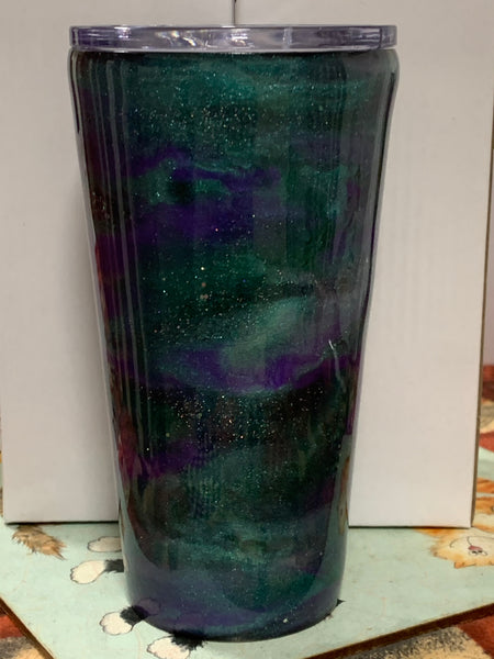 Green/Purple Resin Coffee Tumbler
