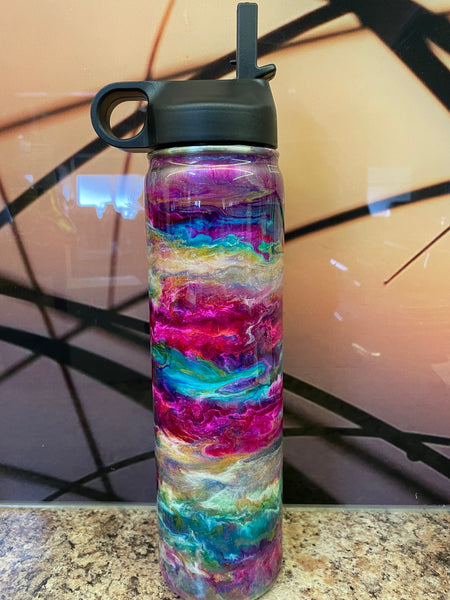 24oz Hydro-sport Rainbow Swirl Tumbler